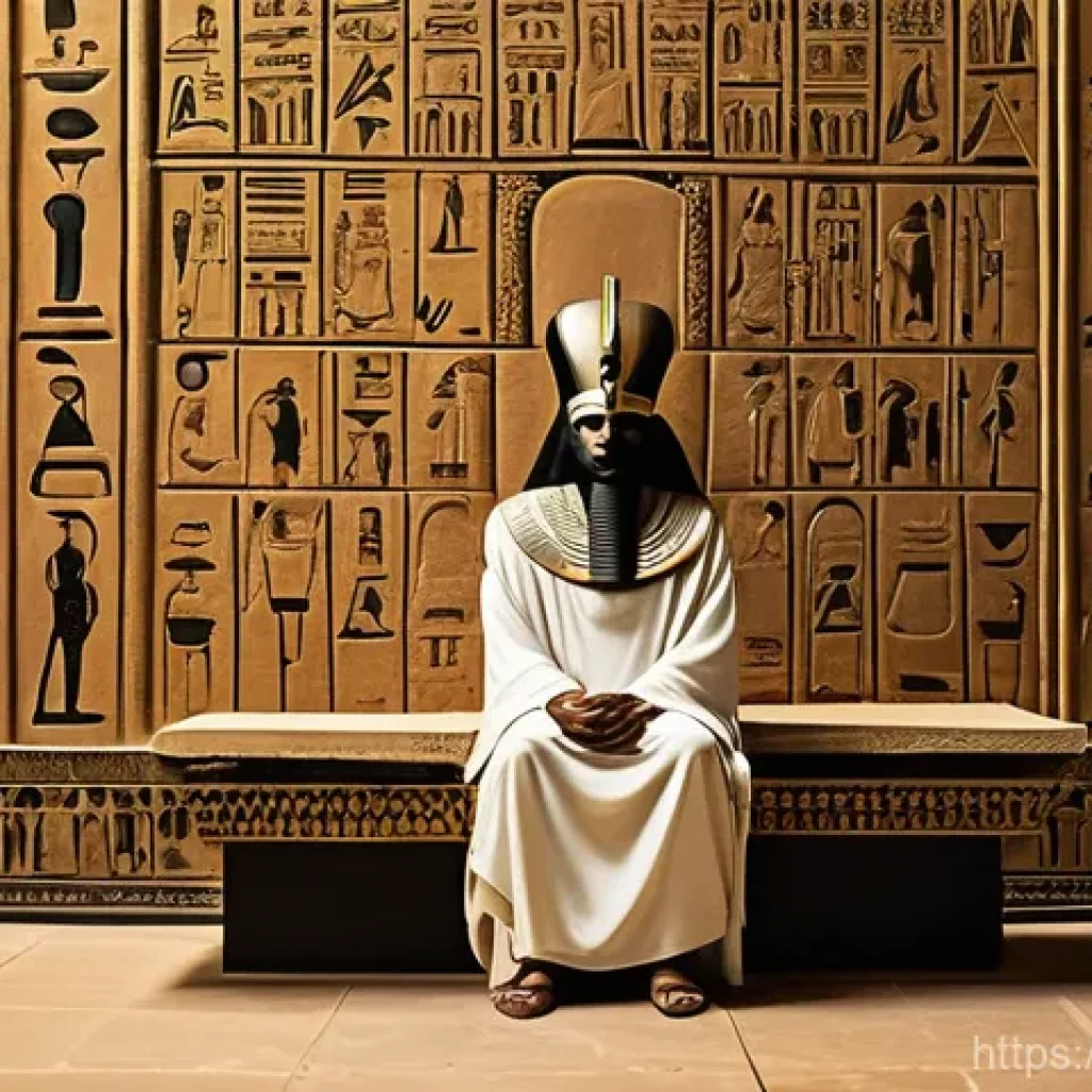 오시리스와 죽음의 신 - **Image Prompt 1: The Judgment of Osiris**
"A majestic and solemn depiction of Osiris, seated on...